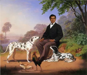 Sacramento Indian with Dogs by Charles Christian Nahl - Oil Painting Reproduction