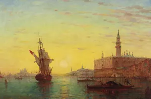 View Of The Doge's Palace, Venice by Charles Clement Calderon Oil Painting