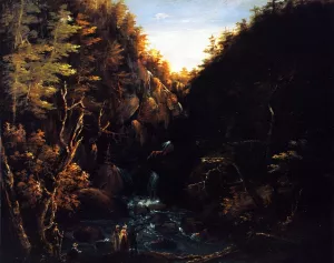 An Excursion to a Waterfall in the Mountains by Charles Codman - Oil Painting Reproduction