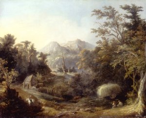 Landscape with Farm and Mountains by Charles Codman Oil Painting