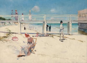 A holiday at Mentone by Charles Conder Oil Painting