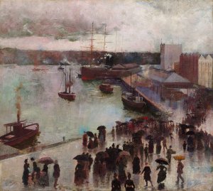 Departure of the Orient, Circular Quay by Charles Conder Oil Painting