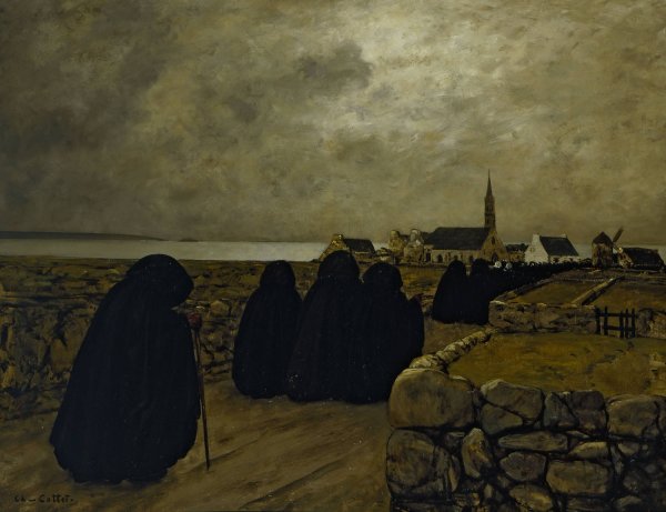 Main Product Photo of Messe basse en hiver  Painting by Charles Cottet