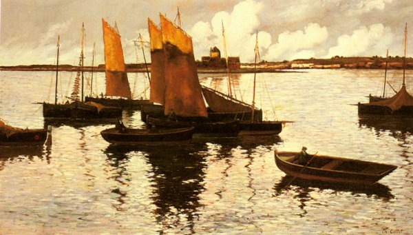 Main Product Photo of Sunset over the Sails Painting by Charles Cottet