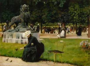 In the Luxembourg Oil painting by Charles Courtney Curran