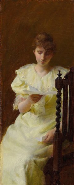 Main Product Photo of Lady In Yellow  Painting by Charles Courtney Curran