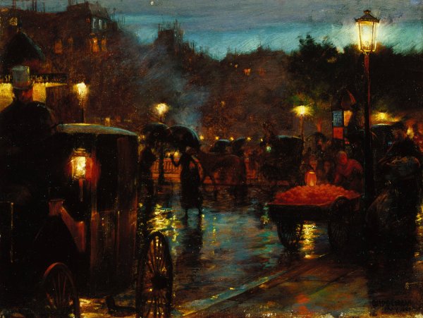 Main Product Photo of Paris at Night  Painting by Charles Courtney Curran