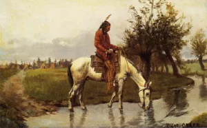 At the Watering Hole by Charles Craig Oil Painting