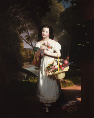 Little Girl with Flowers Amelia Palmer by Charles Cromwell Ingham Oil Painting