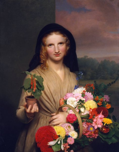Main Product Photo of The Flower Girl  Painting by Charles Cromwell Ingham