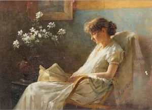 A Comfortable Corner by Charles Curran - Oil Painting Reproduction