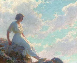 A Seat on the Summit by Charles Curran - Oil Painting Reproduction