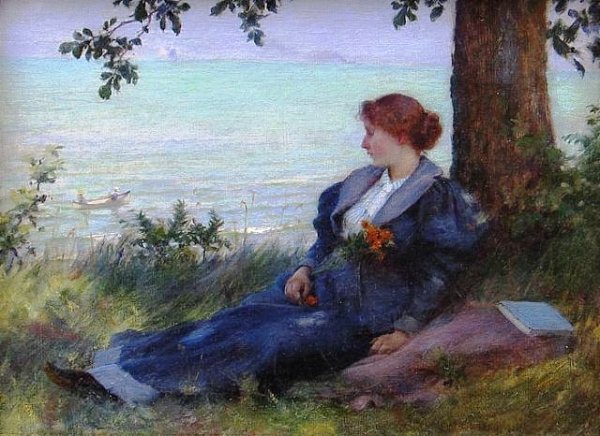 Main Product Photo of An Afternoon Respite Painting by Charles Curran
