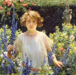 Betty Newell by Charles Curran Oil Painting
