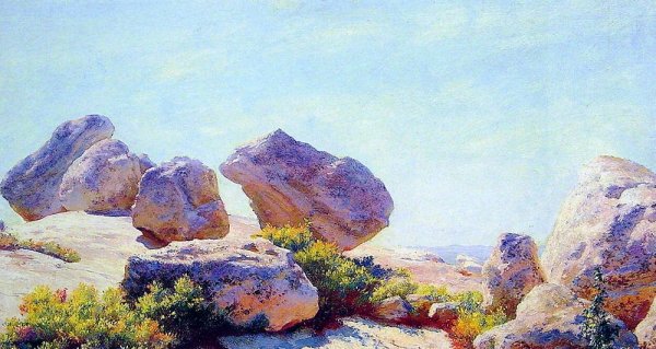 Main Product Photo of Boulders on Bear Cliff Painting by Charles Curran