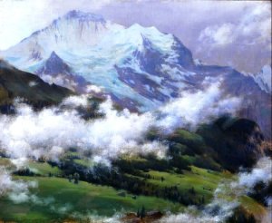 Clouds Over Wengen by Charles Curran Oil Painting