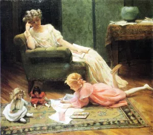 Dolly's Portrait by Charles Curran Oil Painting