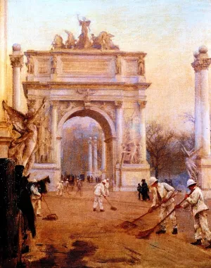 Early Morning, Madison Square Oil painting by Charles Curran