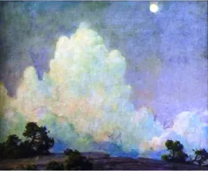 Evening Cloud and Rising Moon by Charles Curran Oil Painting