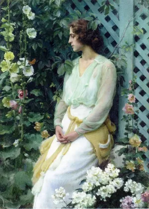 Green Lattice by Charles Curran Oil Painting