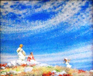 Lacy Clouds by Charles Curran - Oil Painting Reproduction