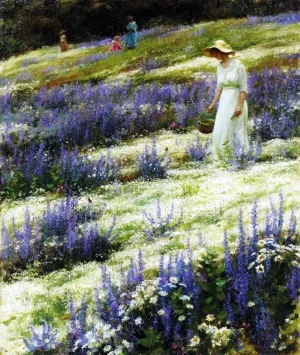 Ladies on a Hill II by Charles Curran Oil Painting