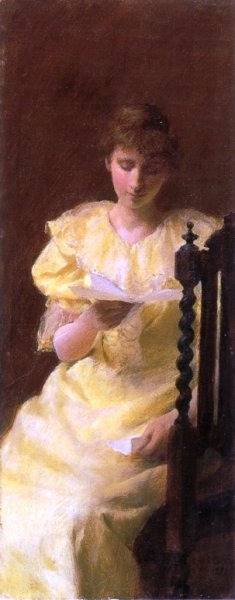 Main Product Photo of Lady in Yellow Painting by Charles Curran