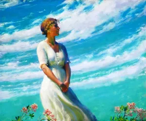 May Breeze by Charles Curran - Oil Painting Reproduction