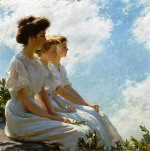 On the Heights by Charles Curran Oil Painting