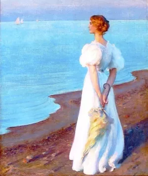 On the Shores of Lake Erie by Charles Curran Oil Painting