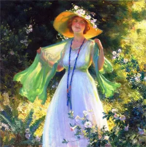 Path of Flowers by Charles Curran - Oil Painting Reproduction