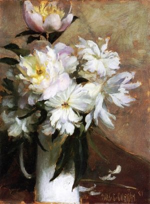 Peonies by Charles Curran Oil Painting