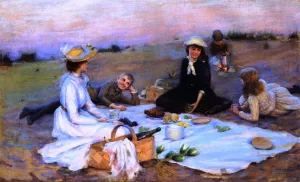 Picnic Supper on the Sand Dunes painting by Charles Curran