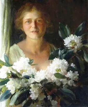 Rhododendrons by Charles Curran Oil Painting