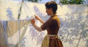 Shadows by Charles Curran - Oil Painting Reproduction