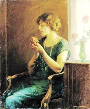 The Full Blown Rose by Charles Curran Oil Painting