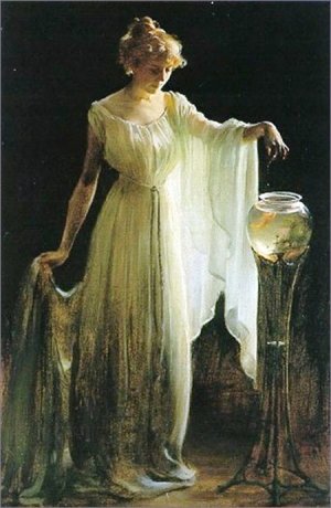 The Goldfish by Charles Curran Oil Painting