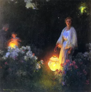 The Lanterns by Charles Curran Oil Painting