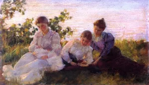 Three Women by Charles Curran Oil Painting
