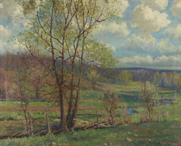New England Spring  by Charles Curtis Allen - Hand-Painted Oil Painting Reproduction
