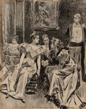 A Social Gathering by Charles Dana Gibson Oil Painting