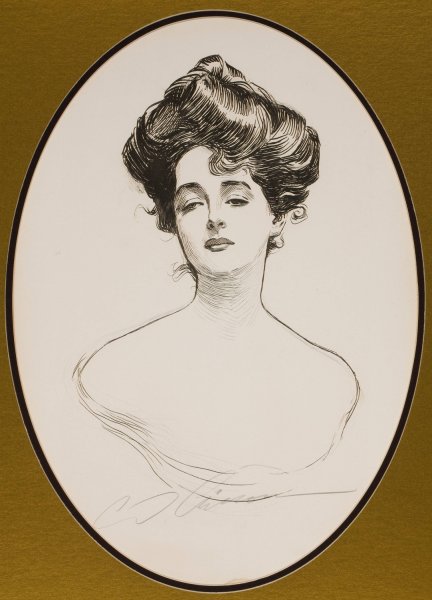 Gibson Girl  by Charles Dana Gibson - Hand-Painted Oil Painting Reproduction