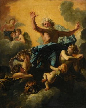 God The Father And The Evangelist Symbols by Charles De La Fosse Oil Painting