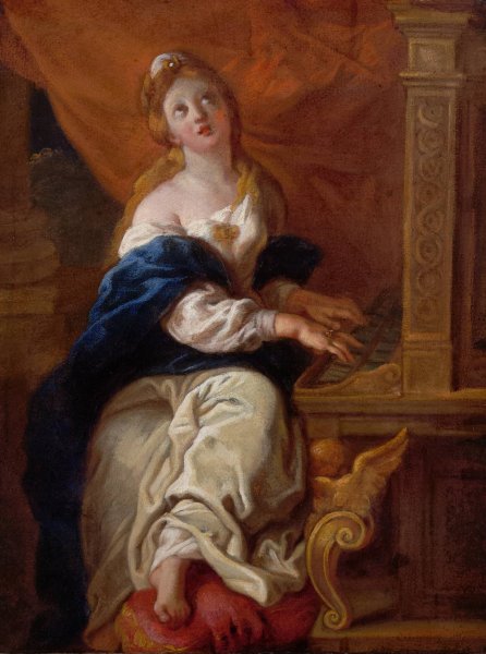 Saint Cecilia  by Charles De La Fosse - Hand-Painted Oil Painting Reproduction