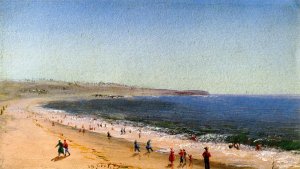 Easton's Beach, Newport, Rhode Island Oil painting by Charles De Wolf Brownell