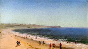 Easton's Beach, Newport, Rhode Island by Charles De Wolf Brownell - Oil Painting Reproduction