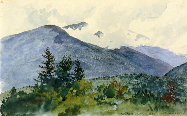 Main Product Photo of White Mountains from Fernald's Hill Painting by Charles De Wolf Brownell
