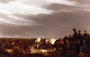 Dragoons Crossing River by Charles Deas Oil Painting