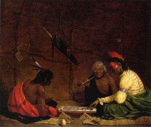 Winnebagos Playing Checkers by Charles Deas Oil Painting
