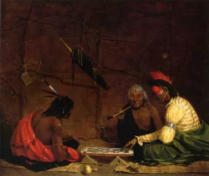 Winnebagos Playing Checkers by Charles Deas Oil Painting